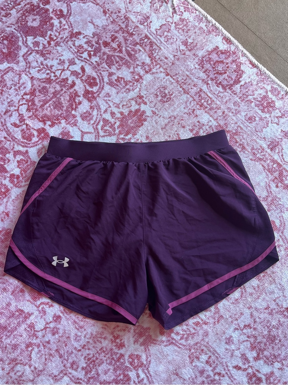 Under Armour Purple Athletic Shorts with Pink Trim